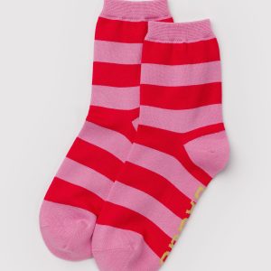 Crew Sock Pink Stripe - Baggu