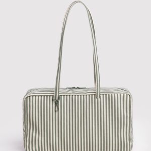 Medium Nylon Bowler Bag Sage Stripe - Baggu