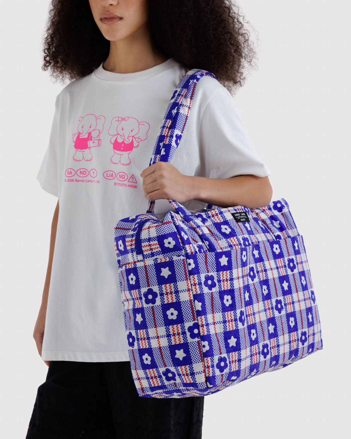 Cloud Carry-On Market Plaid Blue - Baggu - Image 3