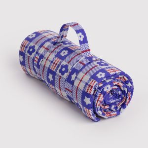 Puffy Picnic Blanket Market Plaid Blue - Baggu