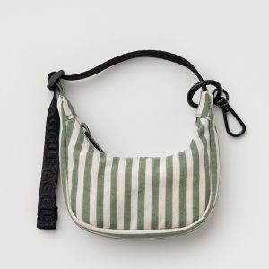 Crescent Bag Charm Sage Stripe - Baggu