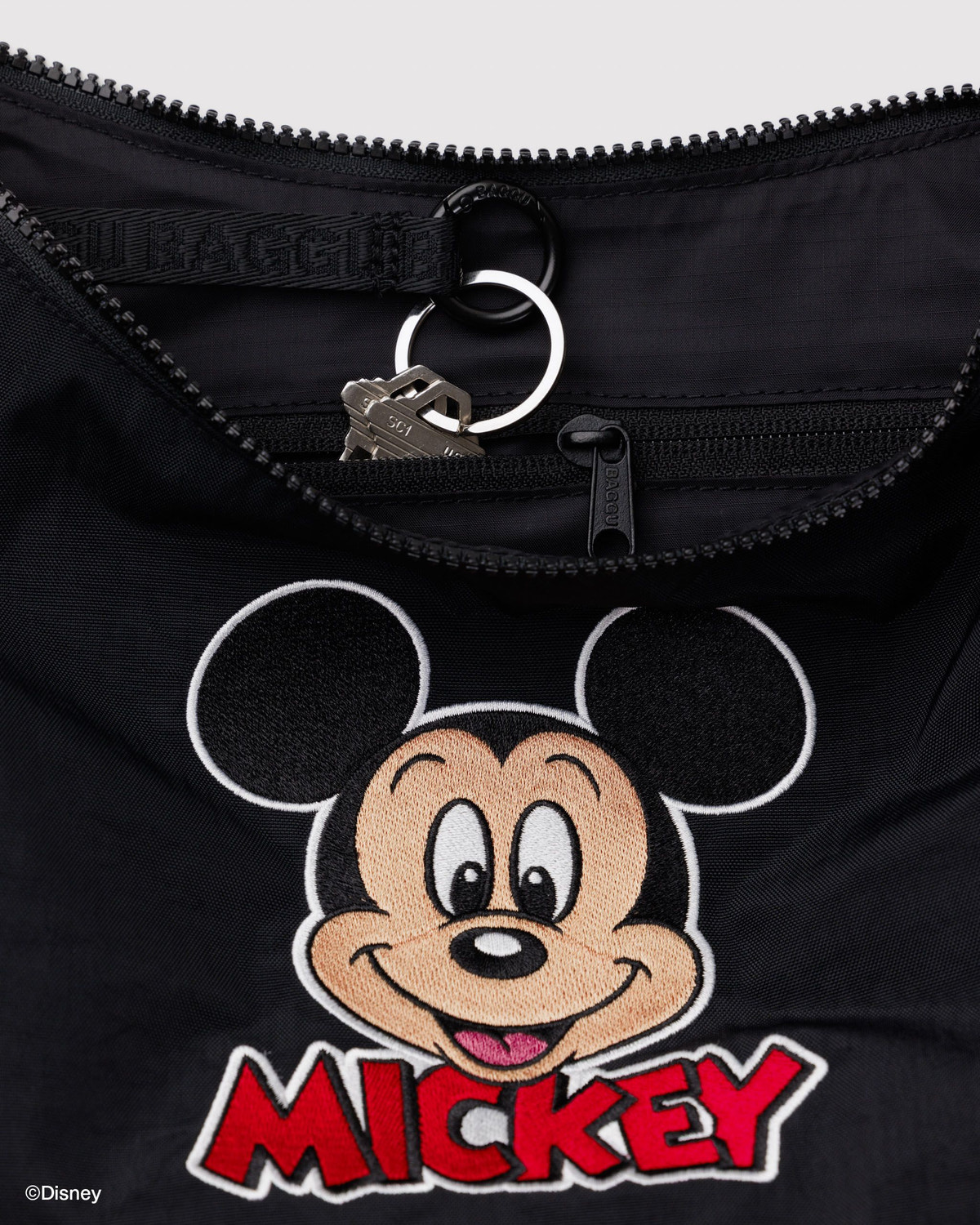 Medium Nylon Crescent Bag Embroidered Mickey Mouse Club - Baggu - Image 3