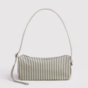 Nylon Loaf Bag Sage Stripe - Baggu