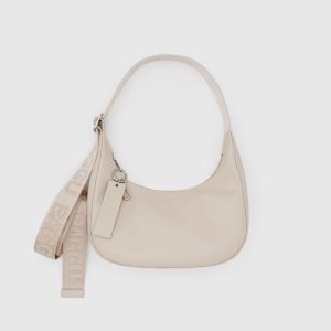 Small Recycled Leather Crescent Bag Stone - Baggu