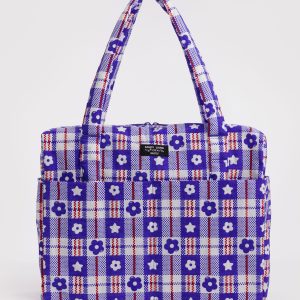 Cloud Carry-On Market Plaid Blue - Baggu