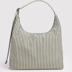 Nylon Shoulder Bag Sage Stripe - Baggu