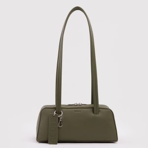 Small Recycled Leather Bowler Bag Loden - Baggu