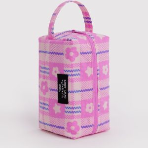 Dopp Kit Market Plaid Pink - Baggu