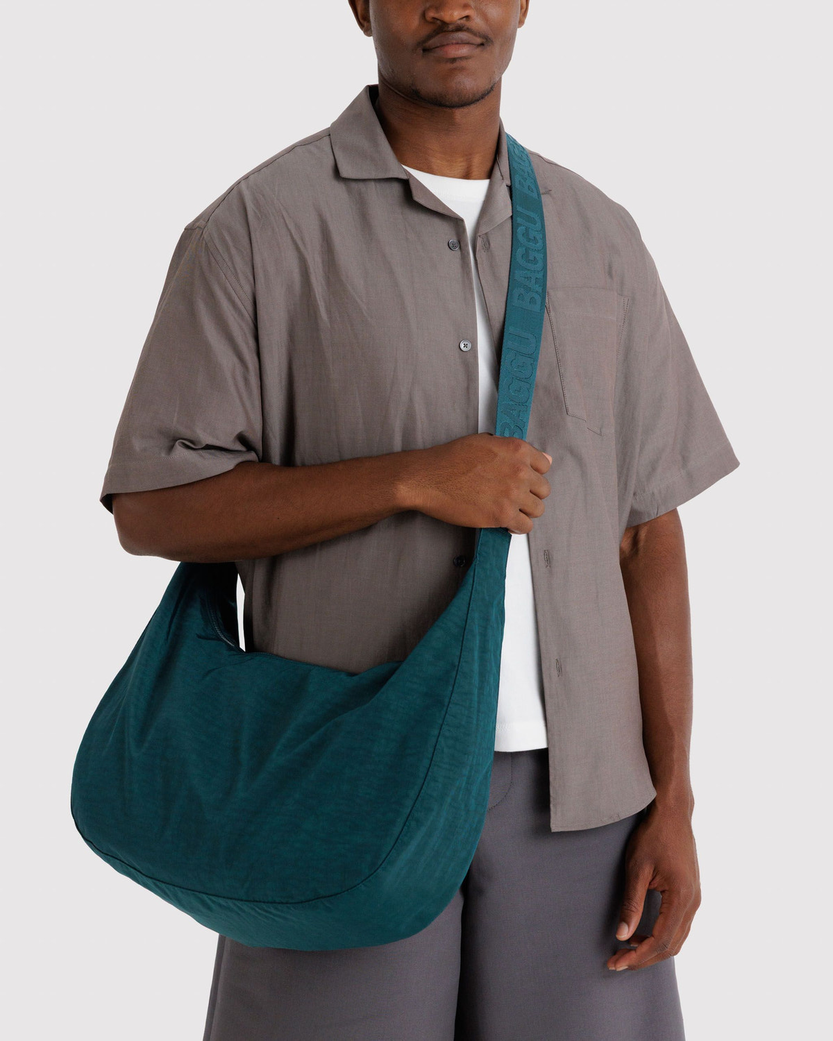 Large Nylon Crescent Bag Deep Sea - Baggu - Image 2