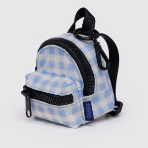Backpack Charm Light Blue Gingham - Baggu