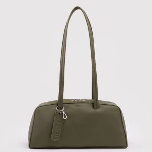 Recycled Leather Bowler Bag Loden - Baggu
