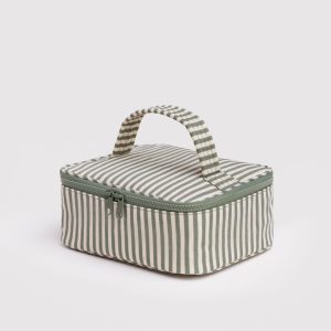 Small Cosmetic Case Sage Stripe - Baggu