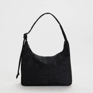 Mini Nylon Shoulder Bag Black - Baggu