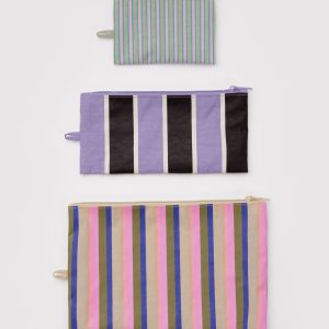 Flat Pouch Set Candy Shop Stripes - Baggu