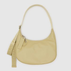 Medium Recycled Leather Crescent Bag Straw - Baggu