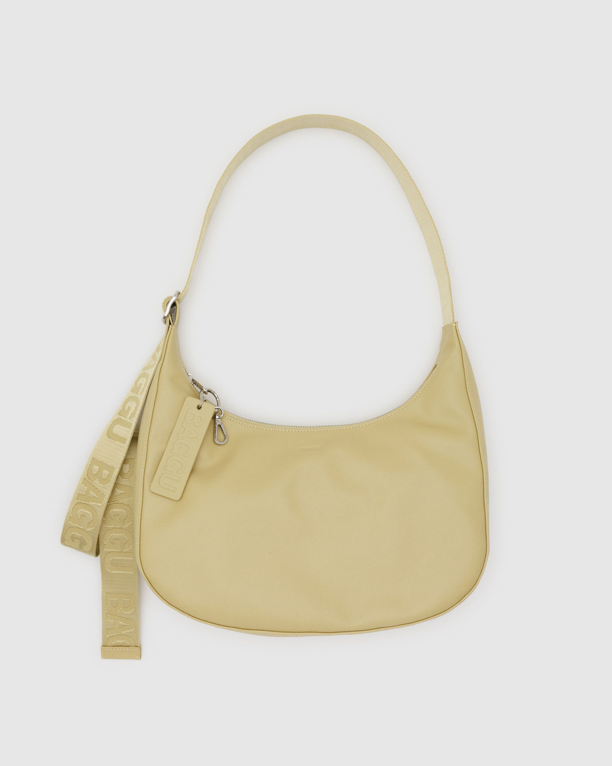 Medium Recycled Leather Crescent Bag Straw - Baggu