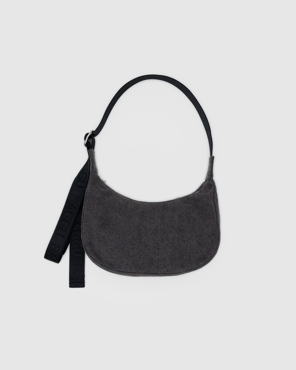 Small Denim Crescent Bag Washed Black Denim - Baggu