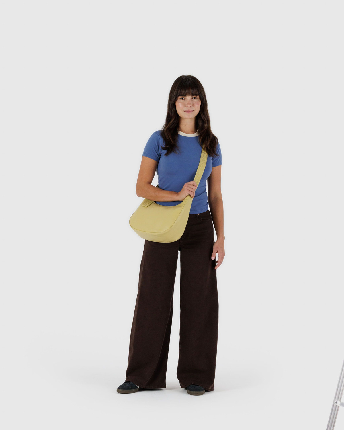 Medium Recycled Leather Crescent Bag Straw - Baggu - Image 2
