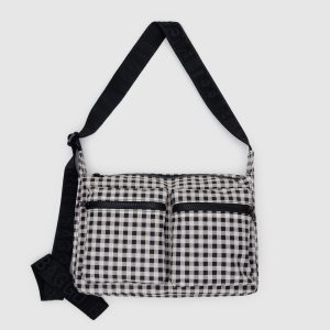 Medium Cargo Crossbody Black & White Gingham - Baggu