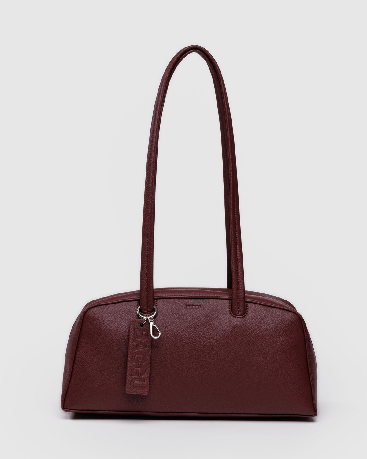 Recycled Leather Bowler Bag Mahogany - Baggu