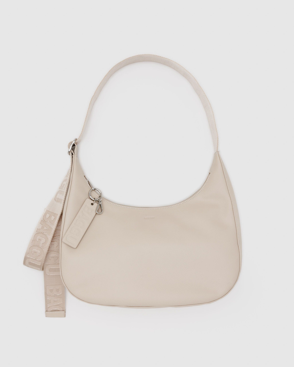 Medium Recycled Leather Crescent Bag Stone - Baggu