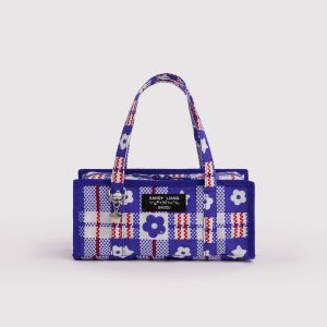 Mini Nylon Market Bag Market Plaid Blue - Baggu