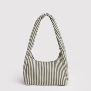 Small Nylon Meringue Bag Sage Stripe - Baggu