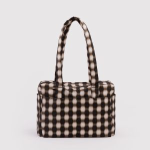 Everyday Cloud Bag Blurred Gingham Brown - Baggu