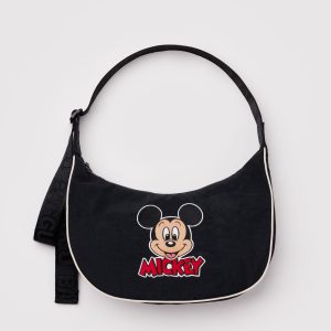 Medium Nylon Crescent Bag Embroidered Mickey Mouse Club - Baggu