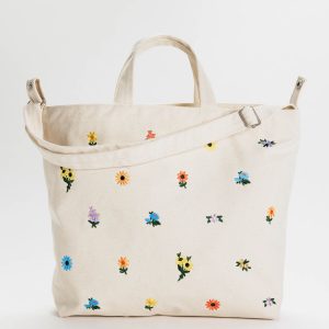 Horizontal Zip Duck Bag Embroidered Ditsy Floral - Baggu