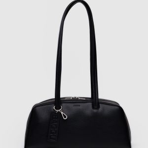 Recycled Leather Bowler Bag Black - Baggu